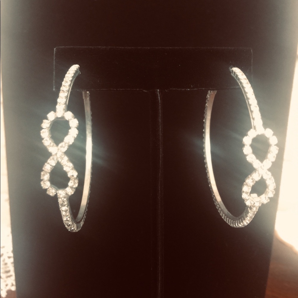 Glamorous Vintage Rhinestone Hoop Earrings
